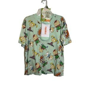 nickelodeon rugrats short sleeve shirt size XL extra large 15 17 with crew sock